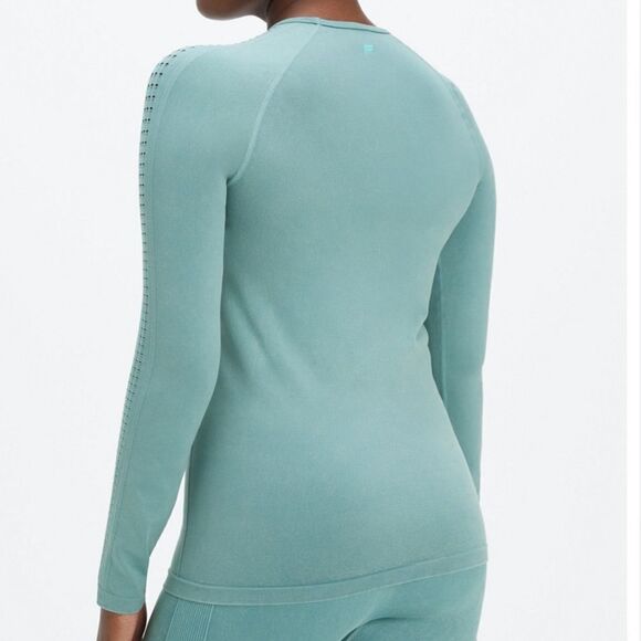 FABLETICS Sync Seamless Long-Sleeve  NWT IN PKG  COLOR ARTIC WAVE GREEN  SIZE S - Picture 2 of 5